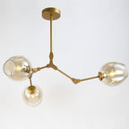 3 Bulbs Geometrical LED Modern Glass Sputnik Chandelier Pendant Light