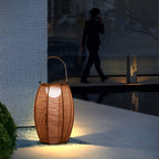 Rattan Floor Lantern LED Waterproof Portable Modern Outdoor Light