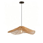 Rattan Pendant Light Fixture Wabi-Sabi Handwoven Ceiling Light