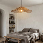 Rattan Pendant Light Fixture Wabi-Sabi Handwoven Ceiling Light