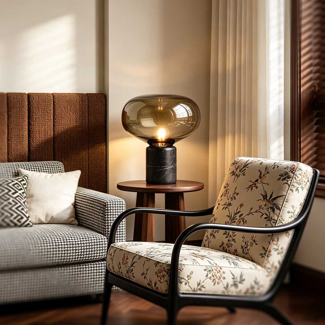 Glass Modern Table Lamps Marble Mushroom Bedside Lamp