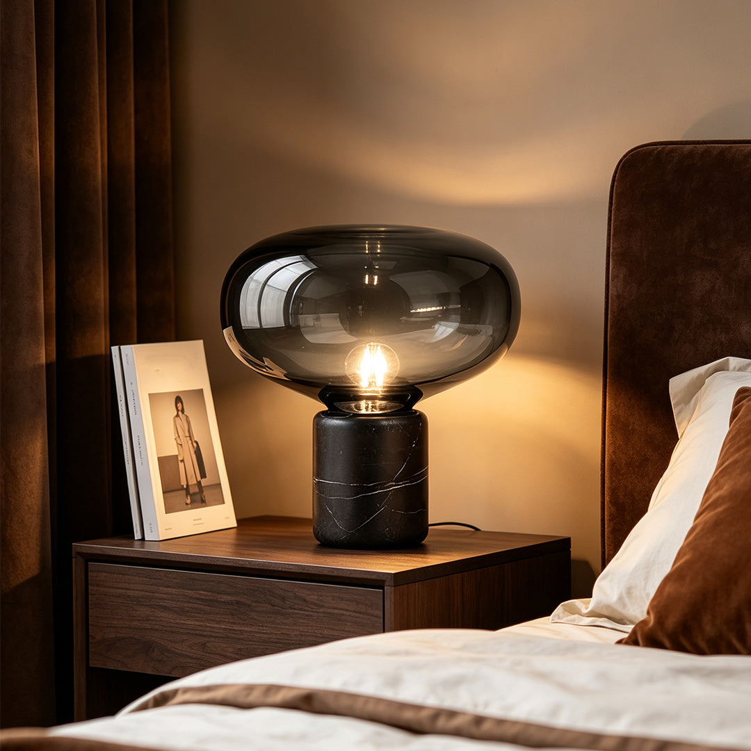 Glass Modern Table Lamps Marble Mushroom Bedside Lamp