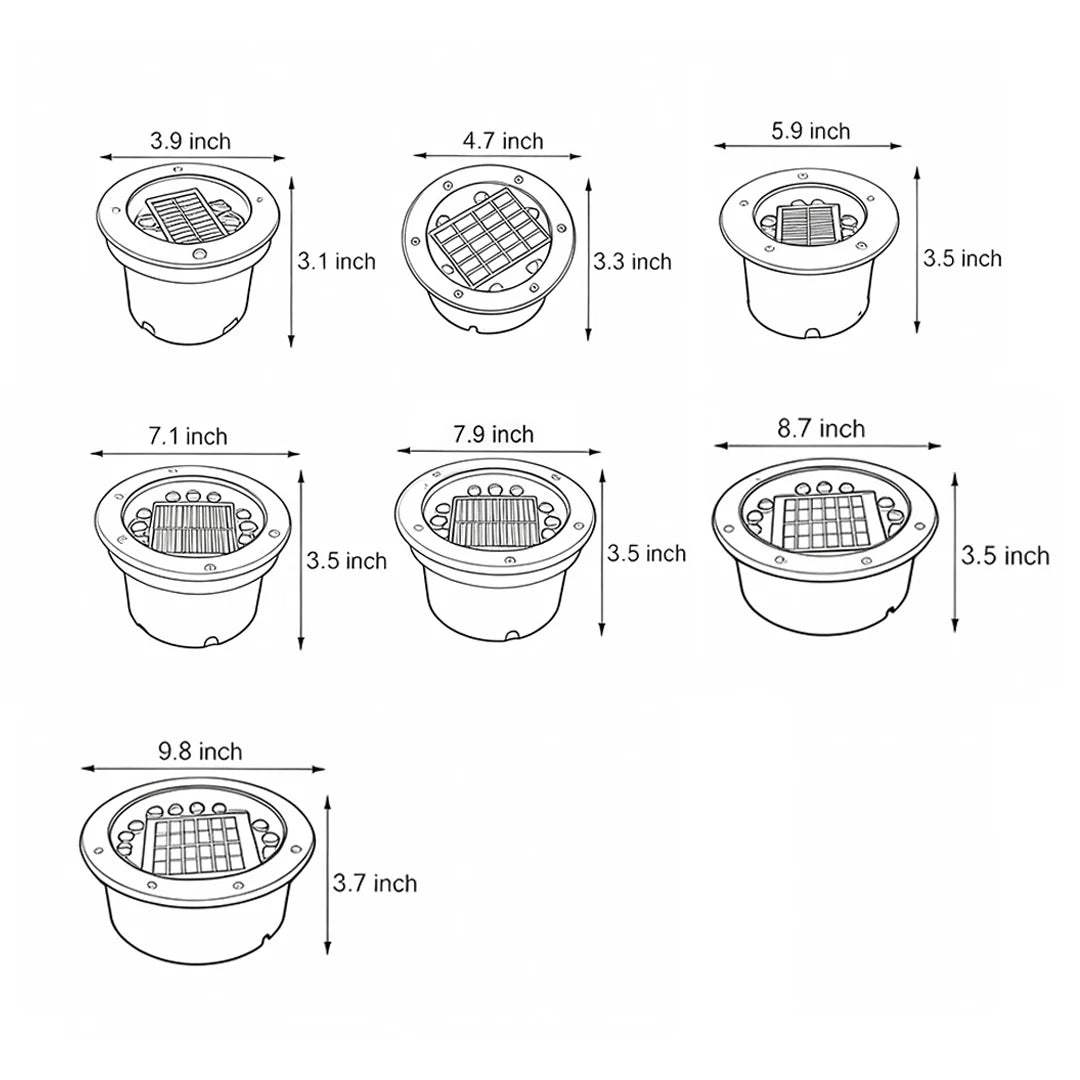 Recessed Floor Lighting Solar LED Metal Well Light