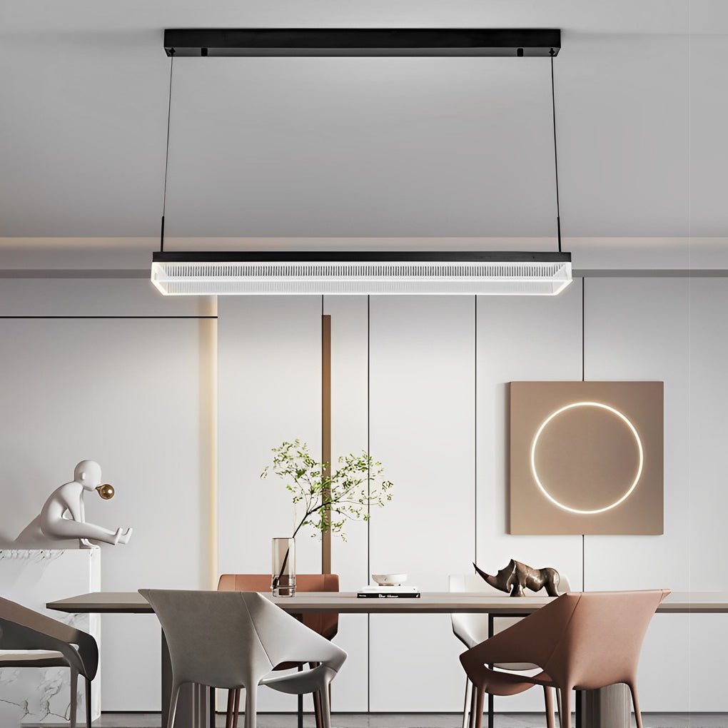 Rectangular Frame 3 Step Dimming Dimmable with Remote Modern Chandelier