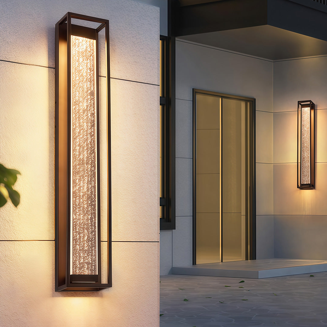 Outdoor Sconces Black Waterproof Linear Wall Light