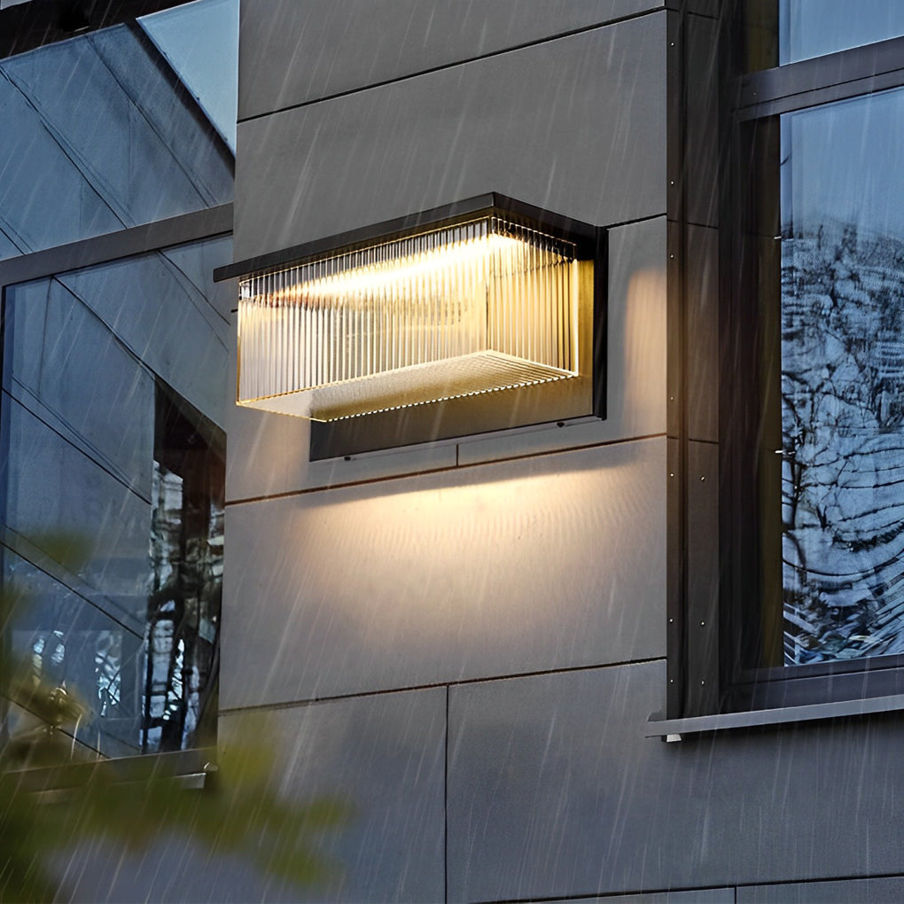 Acrylic Sconce Waterproof Black Modern Solar Light