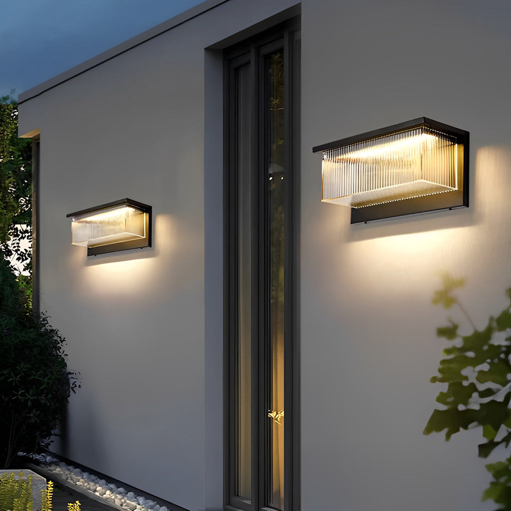 Acrylic Sconce Waterproof Black Modern Solar Light