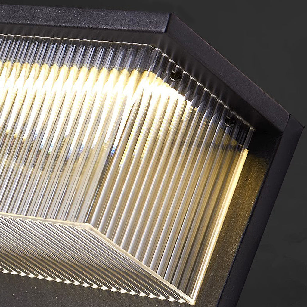 Acrylic Sconce Waterproof Black Modern Solar Light