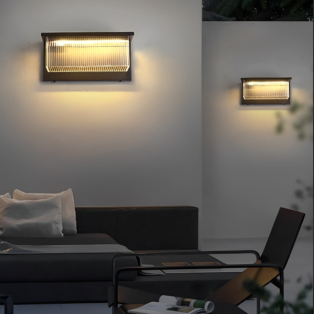 Acrylic Sconce Waterproof Black Modern Solar Light