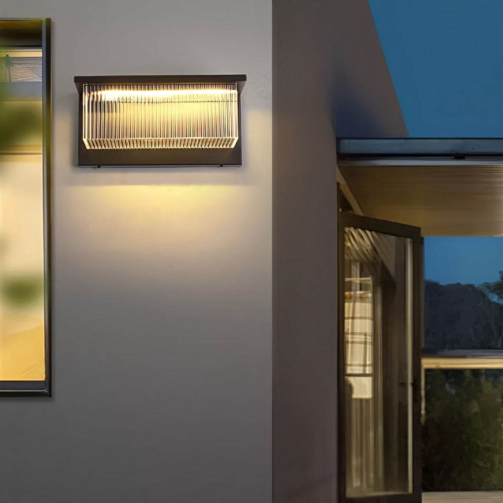 Acrylic Sconce Waterproof Black Modern Solar Light