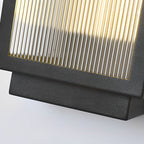 Reeded Glass Light Rectangular LED Modern Outdoor Wall Light