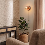 Retro Bedside Wall Light Mid-Century Modern Walnut and Brass Light
