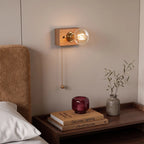 Retro Bedside Wall Light Mid-Century Modern Walnut and Brass Light