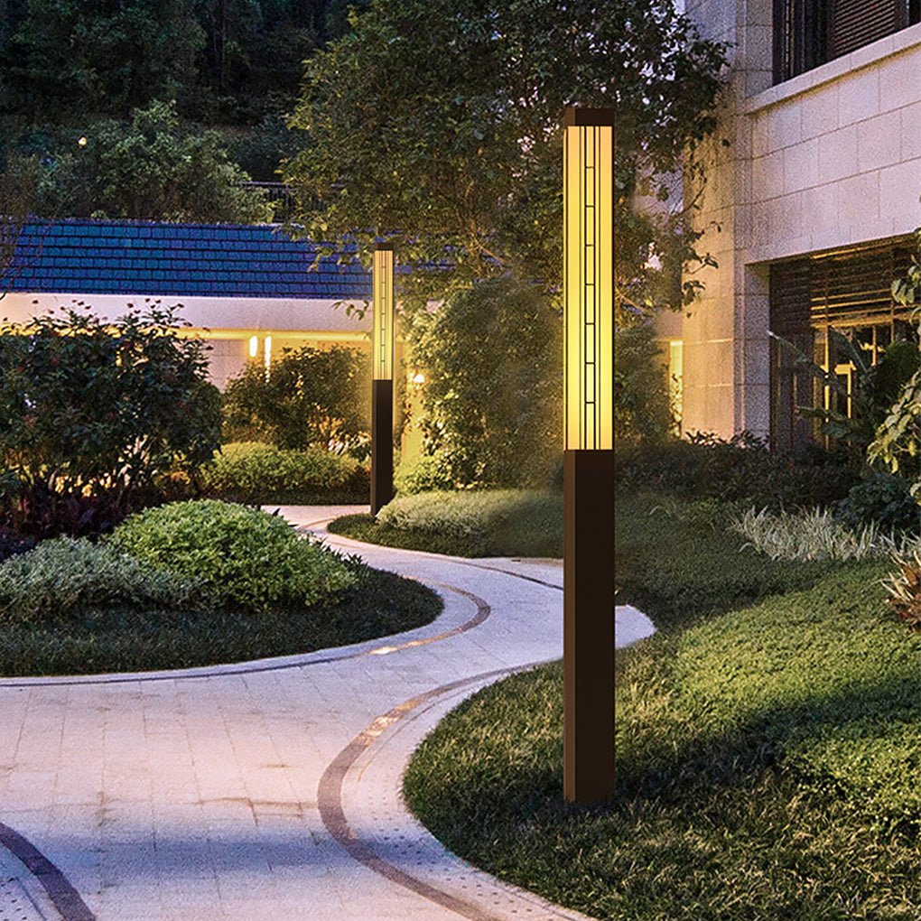 LED Marble Bollard Light Vintage Artistic Outdoor Light