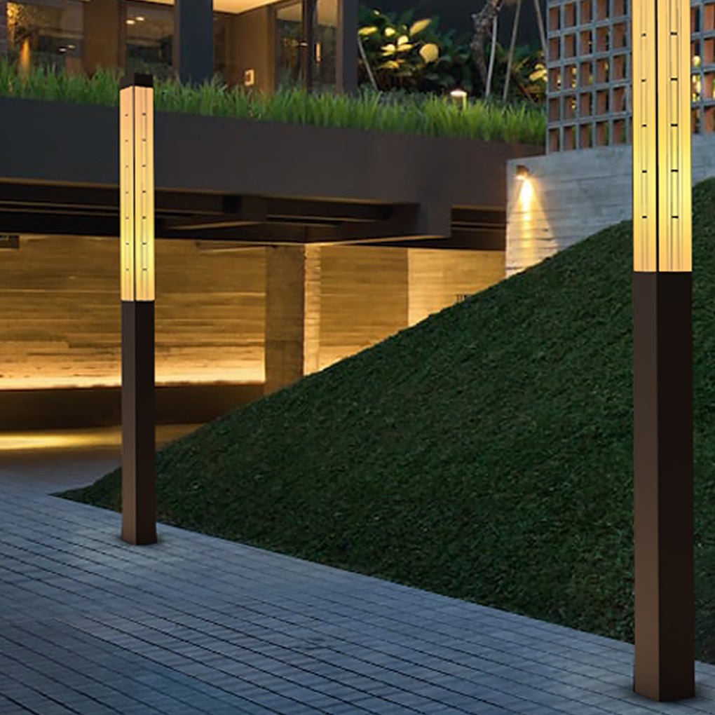 LED Marble Bollard Light Vintage Artistic Outdoor Light