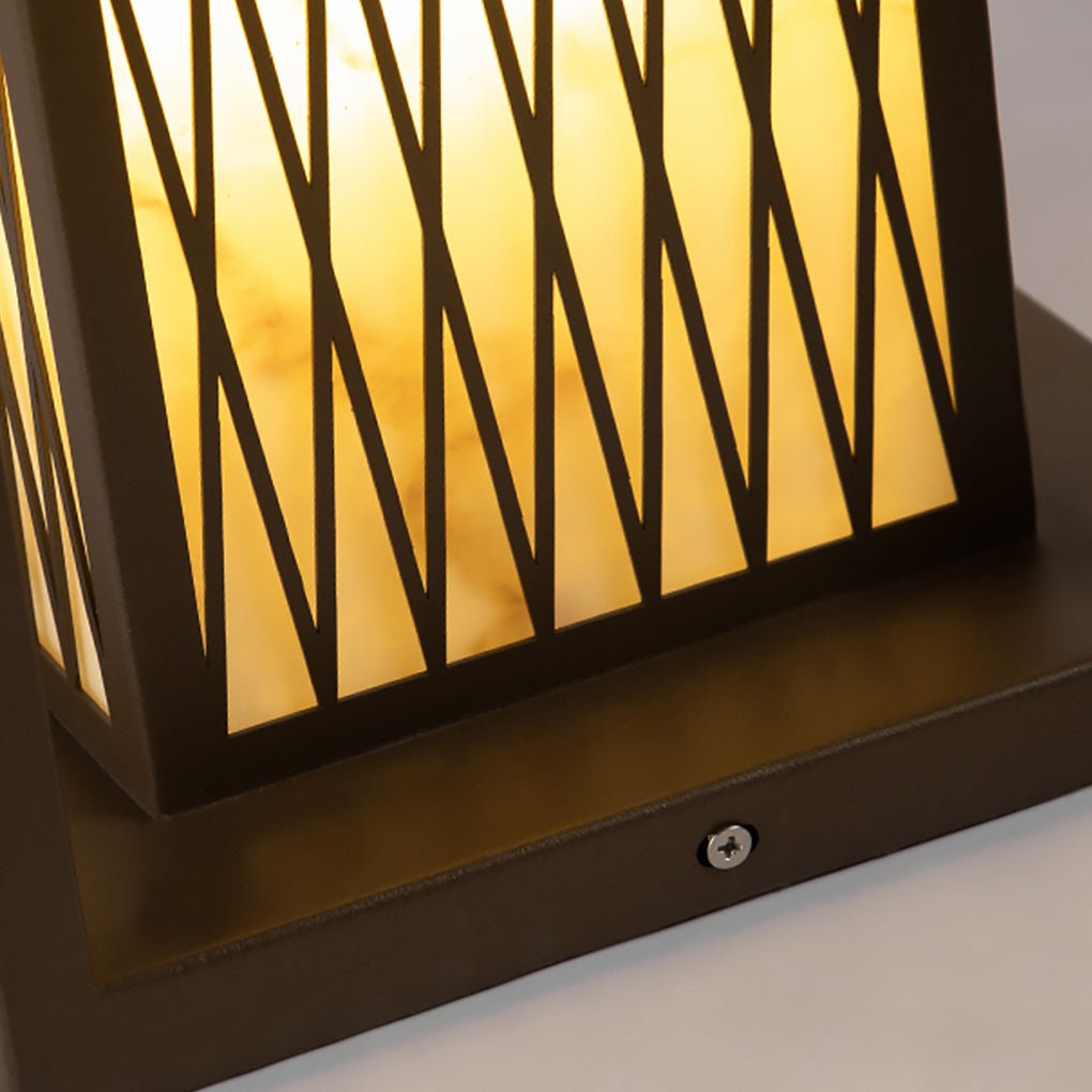 Classic Asian Courtyard Rectangular LED Outdoor Light