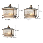 Retro Square Antique Brass Pier Mount Post Light
