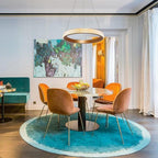 Circular Design LED Gold Modern Chandeliers Kitchen Pendant Lighting