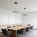 Corona 12''/16''/24'' Wide Circle LED Ringed Glow Modern Chandeliers Hanging Ring Pendant Light