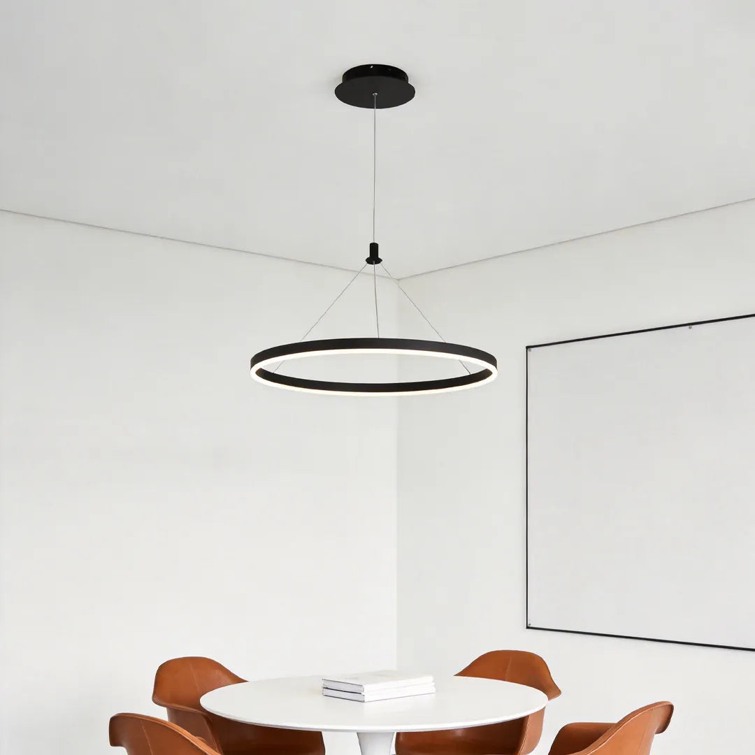Corona 12''/16''/24'' Wide Circle LED Ringed Glow Modern Chandeliers Hanging Ring Pendant Light