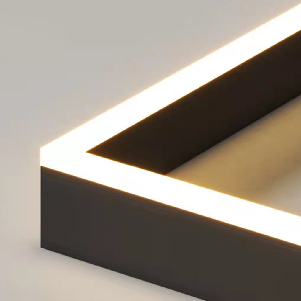 Ring Square Chandelier LED Black Modern Ceiling Light