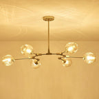 Nordic Contemporary Molecule Chandelier for Living Room Blown Glass Chandeliers 6 Bulbs