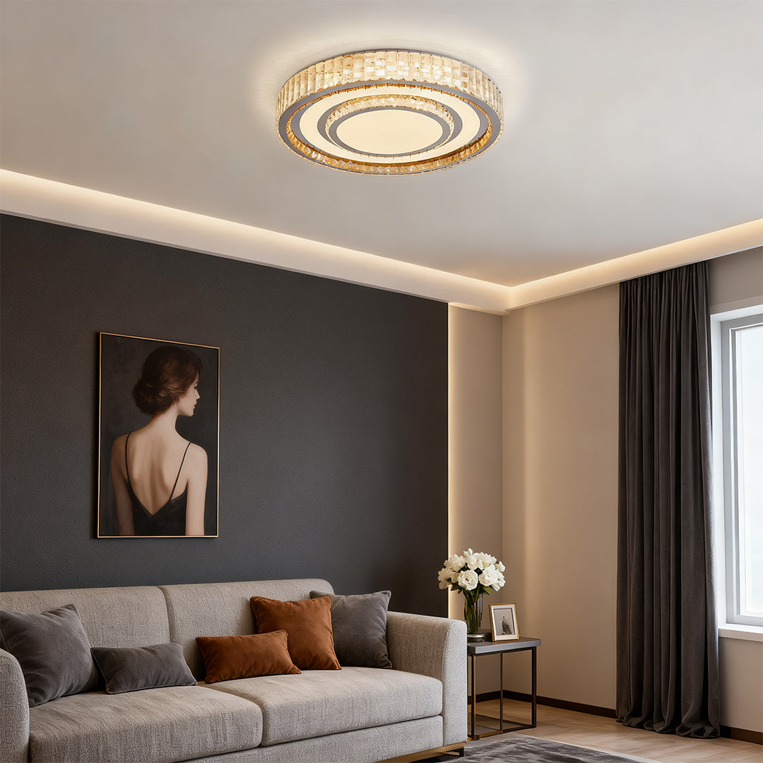 Flush Mount LED Light Fixtures Modern Luxury Crystal Lamp