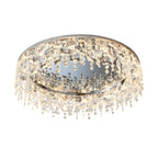 Round Crystal Pendant Tassels 3 Step Dimming Simple Modern Ceiling Lamp