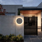 Round Exterior Wall Lights Gray Concrete LED Landscape Lighting