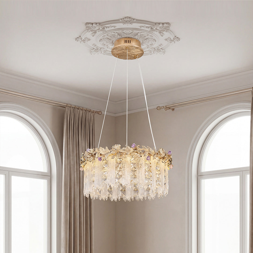 Gold Chandelier Crystal French Minimalist Ceiling Light