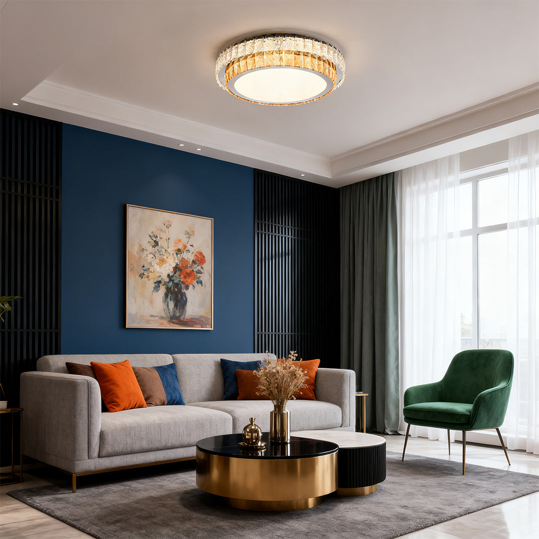 Flush Mount Ceiling Light Modern Luxury Minimalist Crystal LED Lamp