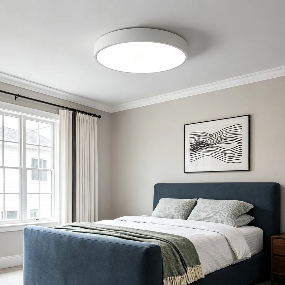 Sizable Flush Mount Ceiling Light Black with Light Source and Surface Color Customization