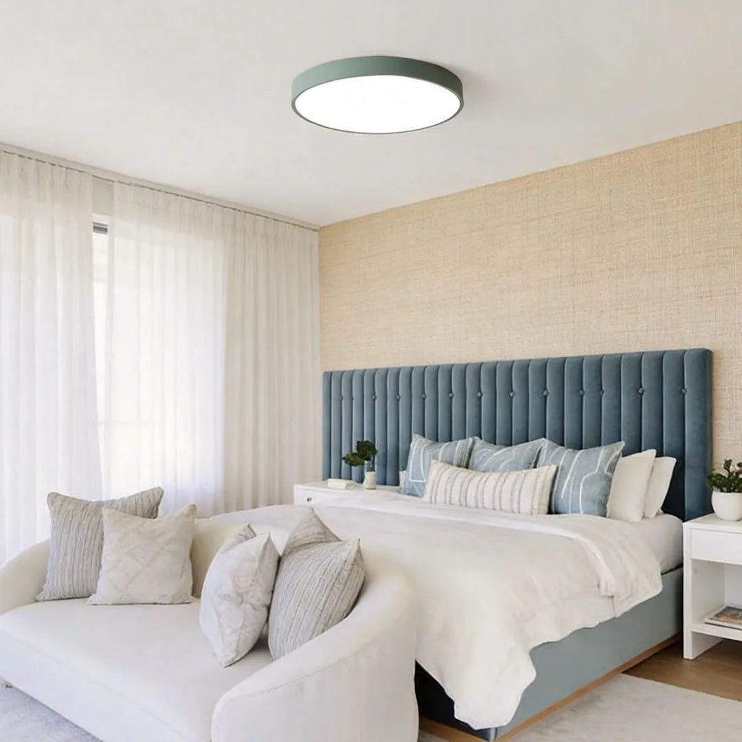 Sizable Flush Mount Ceiling Light Black with Light Source and Surface Color Customization