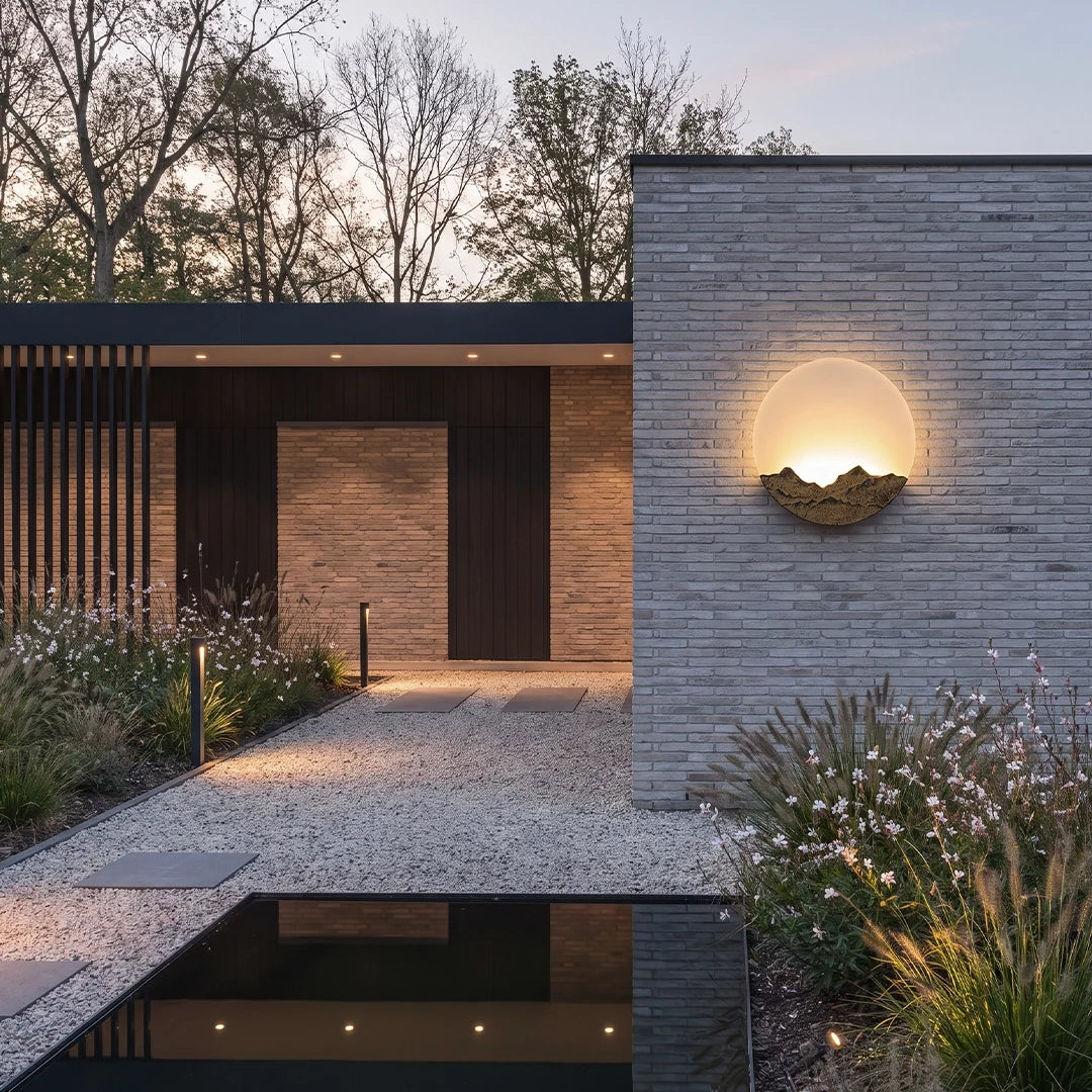 Round Outdoor Sconce LED Waterproof Sunrise Round Decorative