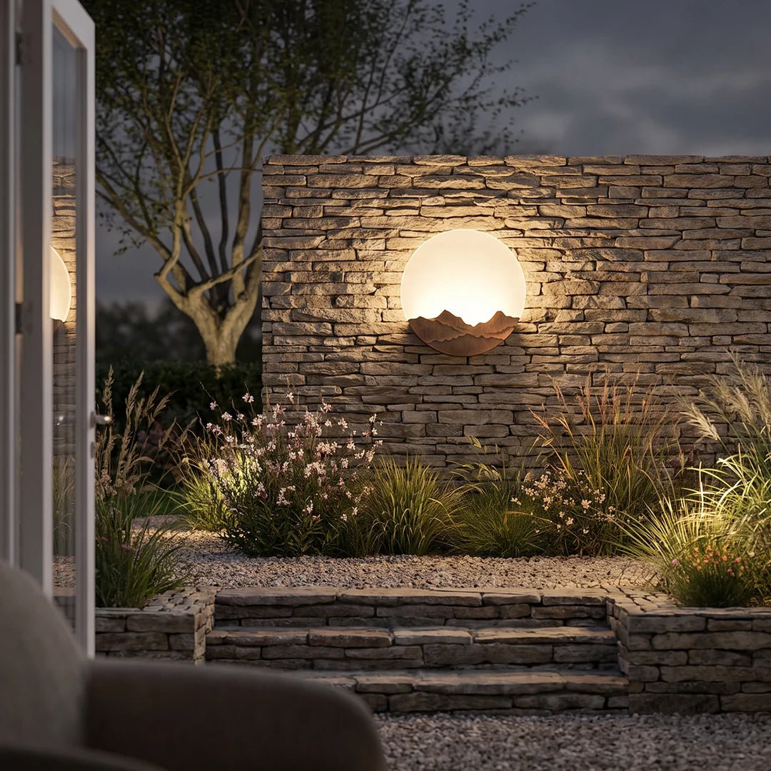 Round Outdoor Sconce LED Waterproof Sunrise Round Decorative