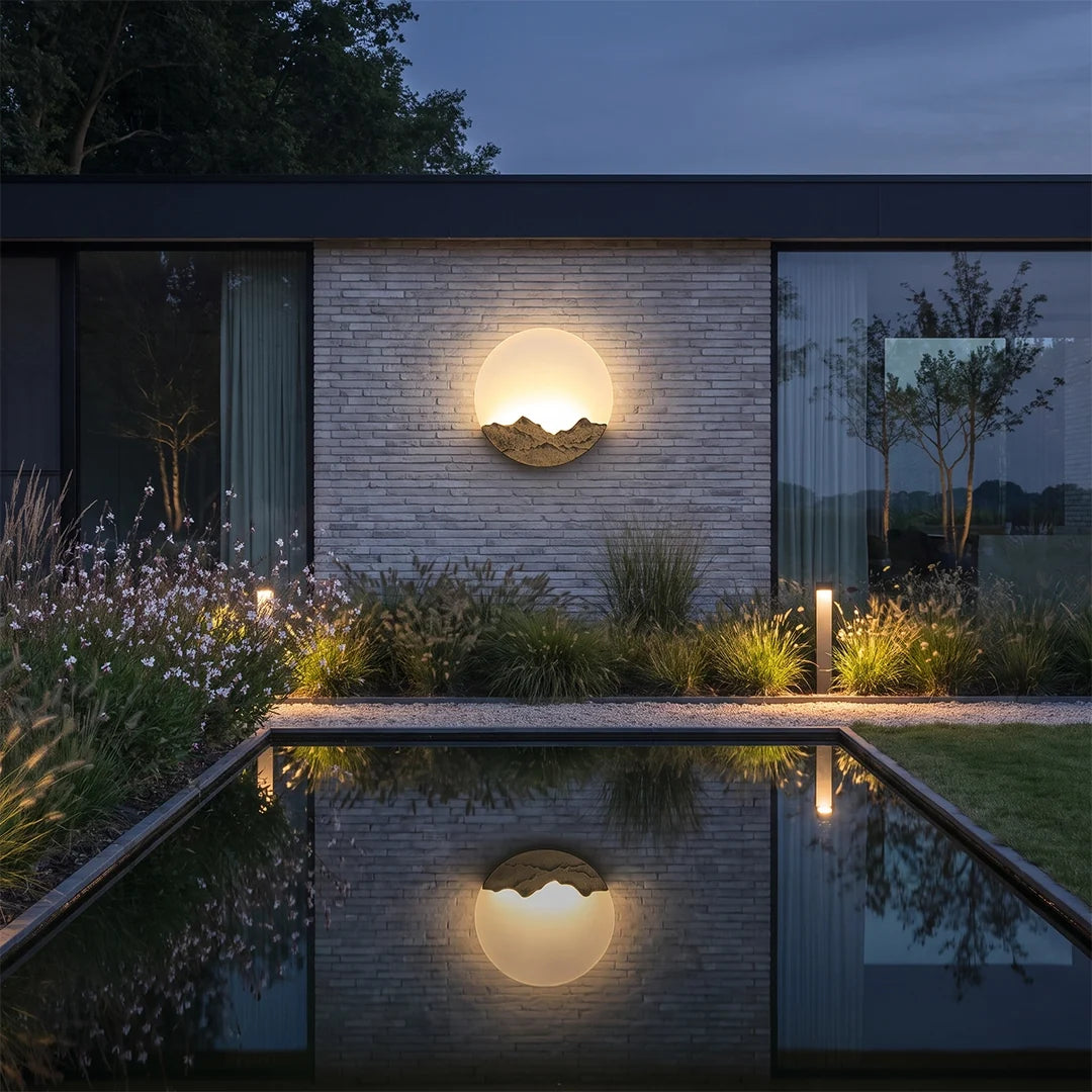 Round Outdoor Sconce LED Waterproof Sunrise Round Decorative