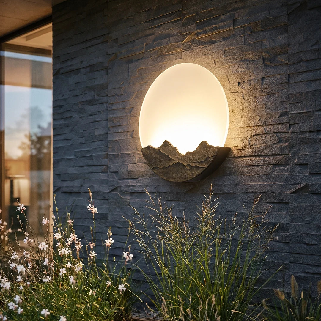 Round Outdoor Sconce LED Waterproof Sunrise Round Decorative