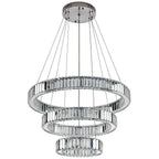 Chrome Crystal 3-Tier Pendant Light Modern Chandelier