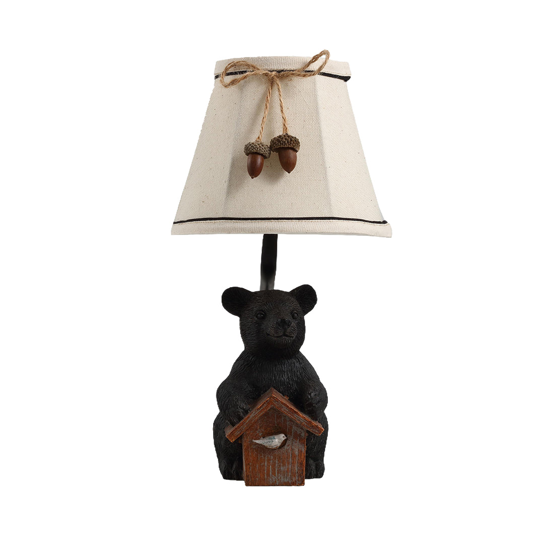 Bear Table Lamp European-Style Charming Novelty Fabric Lampshade Light