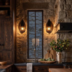 Rustic Antique Wood Iron Hollow Mesh Black Industrial Style Wall Lamp