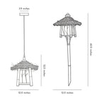 Bamboo Pendant Light Farmhouse Modern Atmosphere Lawn Light