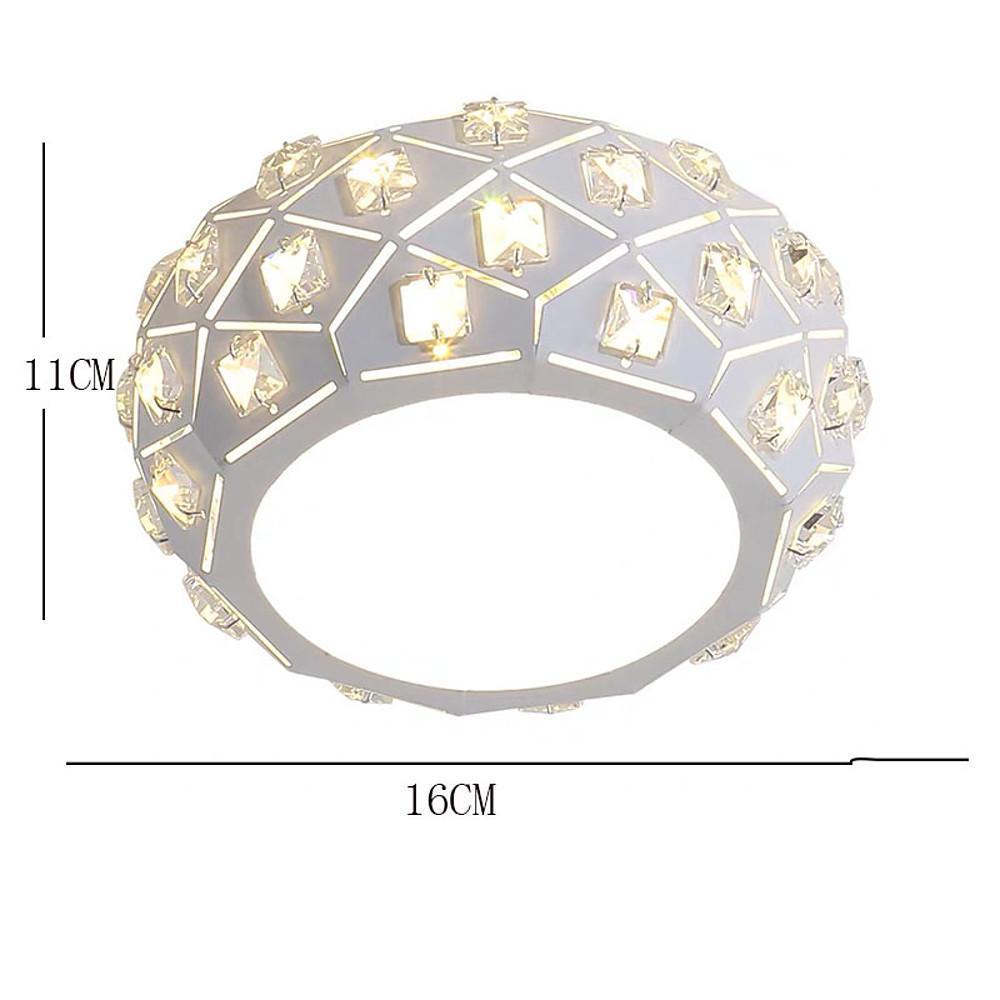 Metal Crystal Decorative LED Flush Mount Ceiling Light for Hallway Entryway