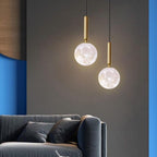 Modern Moon Globe Pendant Light Metal Acrylic Ceiling Lights