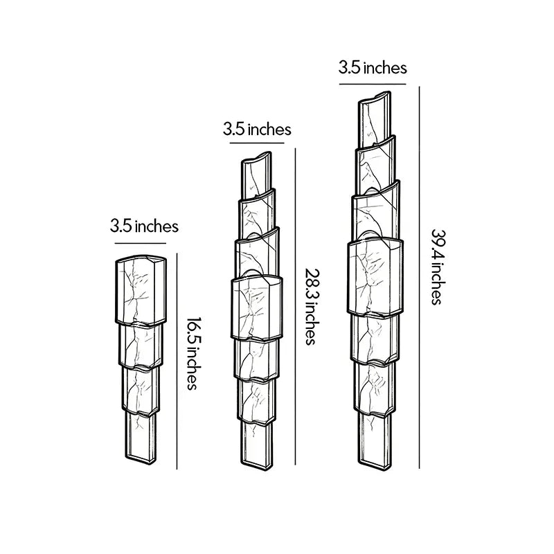 Sculptural Wall Sconce Modern Vertical Marble-Effect Light