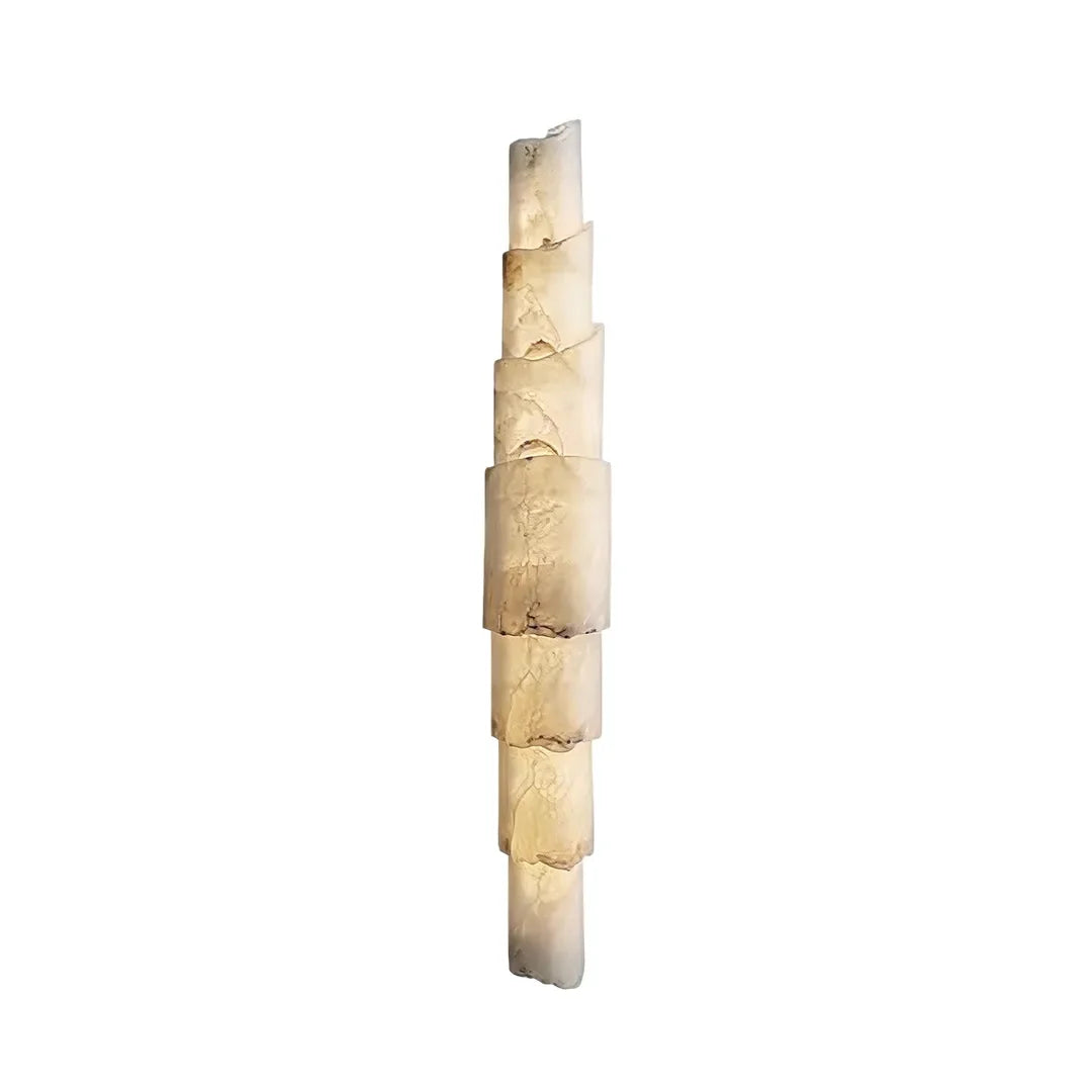 Sculptural Wall Sconce Modern Vertical Marble-Effect Light