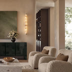 Sculptural Wall Sconce Modern Vertical Marble-Effect Light