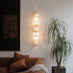 Sculptural Wall Sconce Modern Vertical Marble-Effect Light
