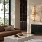 Sculptural Wall Sconce Modern Vertical Marble-Effect Light