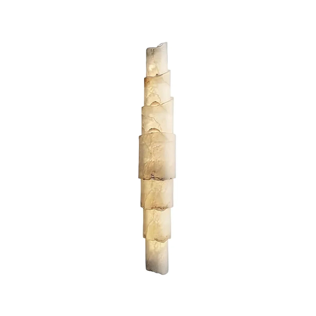 Sculptural Wall Sconce Modern Vertical Marble-Effect Light