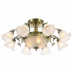 8-light Electroplated Glass Flower Shaped LED Traditional Chandeliers